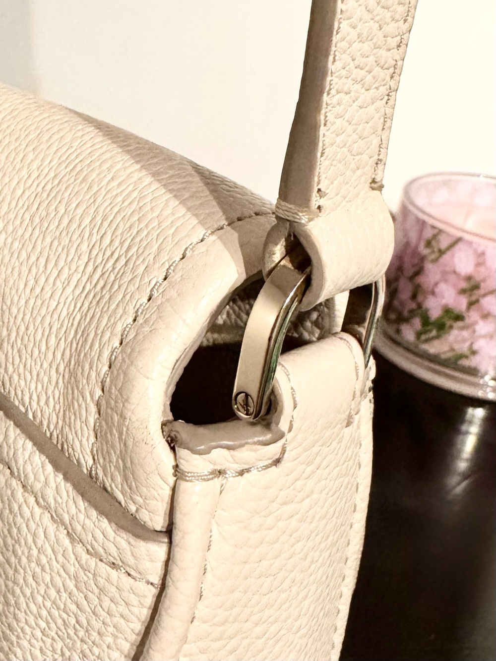 kate spade pebble leather crossbody bag in light cream - Picture 10 of 10
